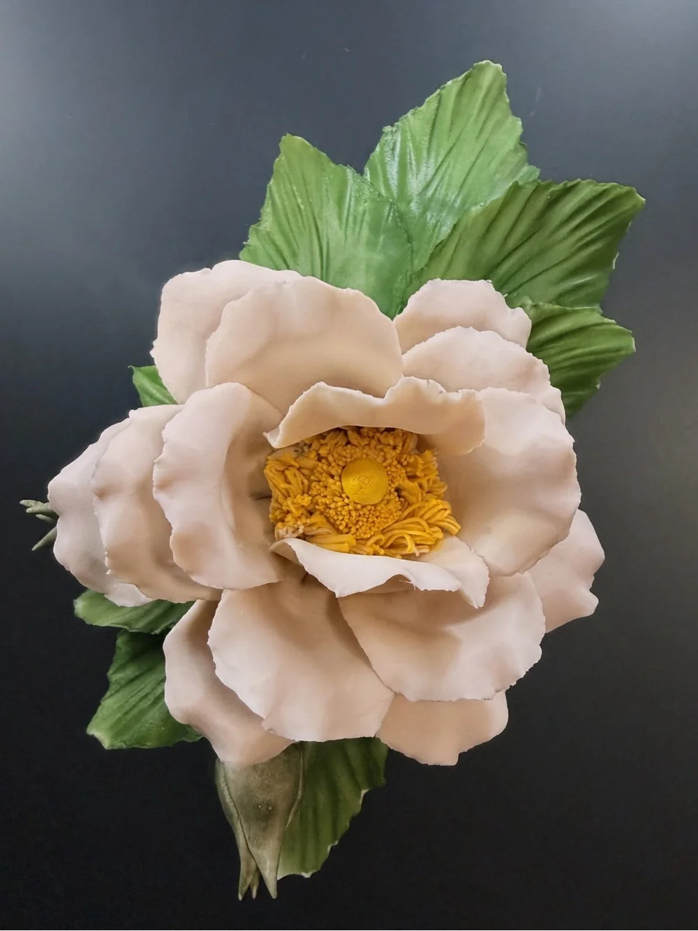 This is a Franklin Mint Capodimonte porcelain rose